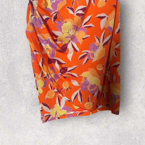NWT Emory Park One Shoulder Orange Floral Dress - Picture 6 of 7